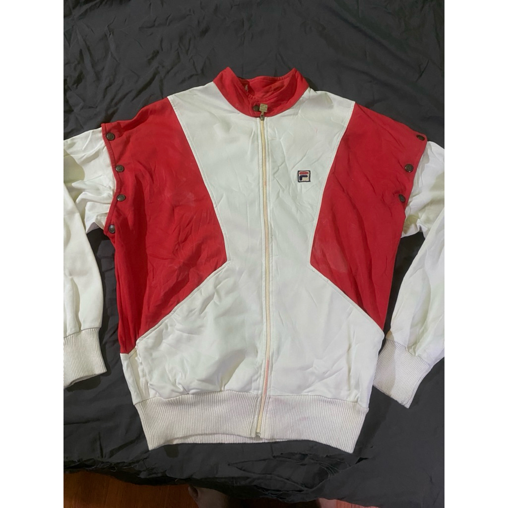 FILA POP-SLEEVE TRACKSUIT TOP/GILET 80s (rare collection)