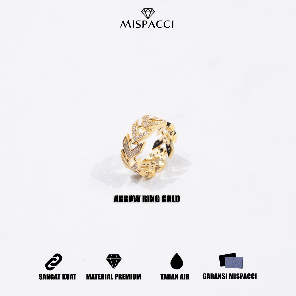 Mispacci - Cincin Arrow Iced Out - Gold