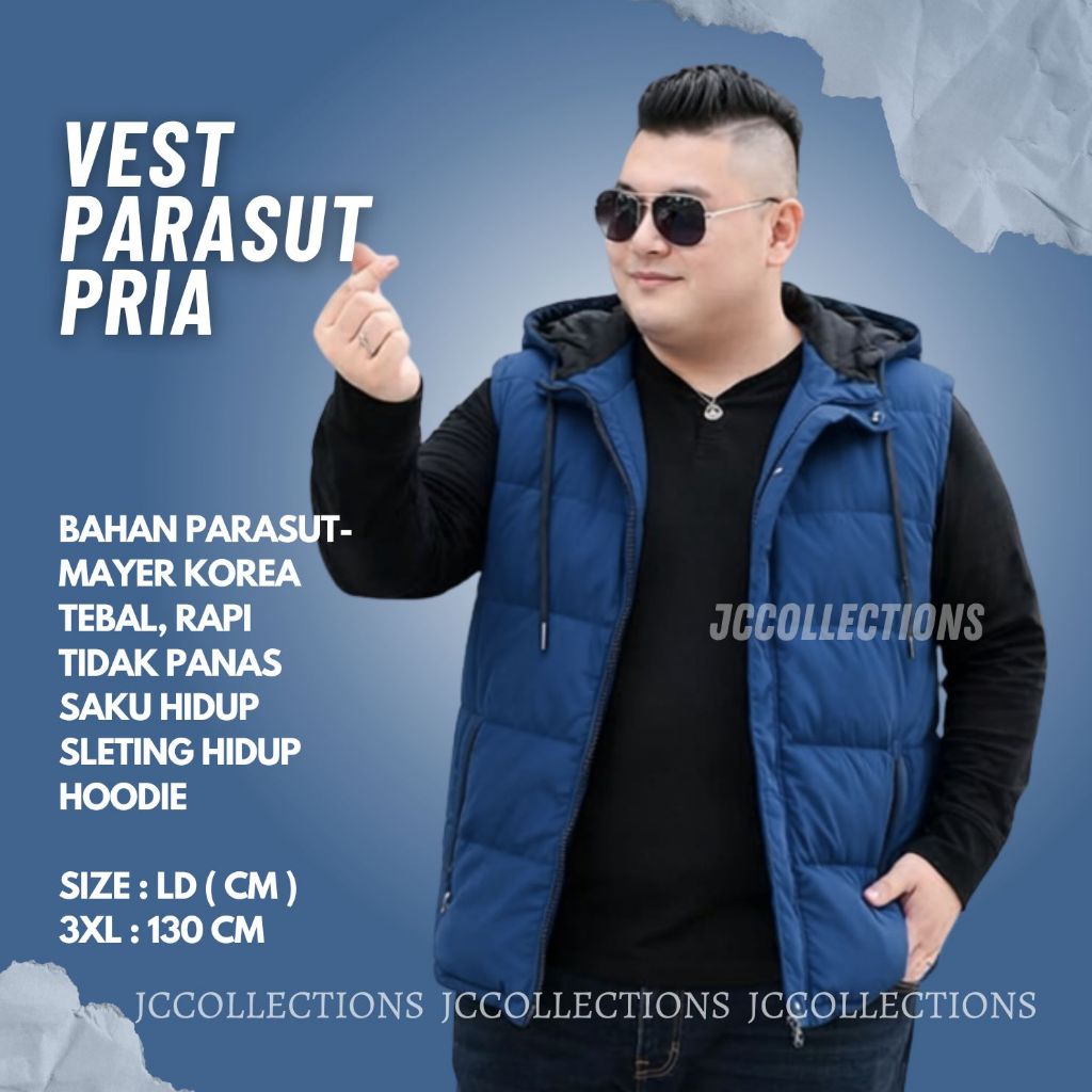 Rompi Parasut Pria Big Size 3XL LD 130 cm / Rompi Motor Pria Jumbo  - JCCollections