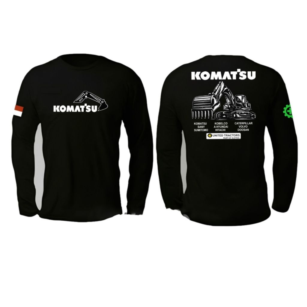 Kaos Lengan Panjang Komatsu Motif Putih