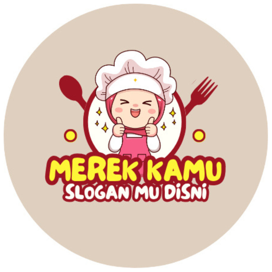sticker label makanan  4 cm free desain
