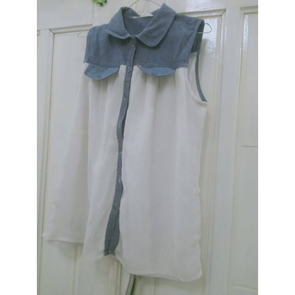 Blouse tanpa lengan no minus(Koleksi pribadi bukan thrift)