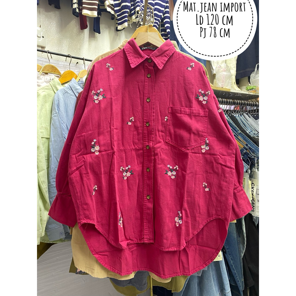 kemeja jeans import wanita