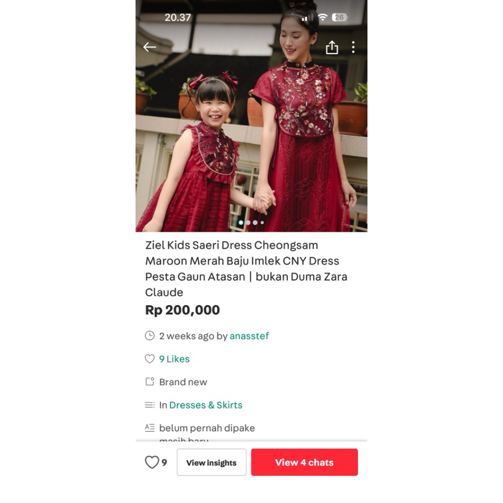 ziel dress merah