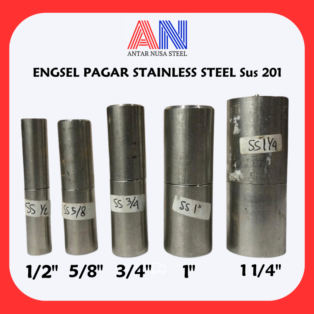 ENGSEL PAGAR STAINLESS 1/2", 5/8", 3/4", 1", 1 1/4" | Engsel Pagar Engsel Gerbang Stainless Steel
