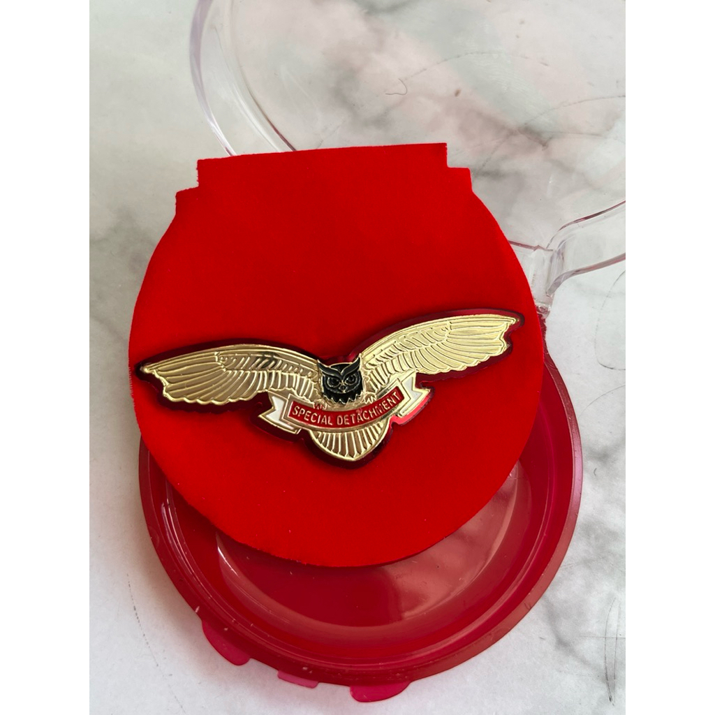 WING DENSUS | WING SPECIAL DETACHMENT PREMIUM lapis Mika Merah bahan logam kuningan sepuh emas | BRE