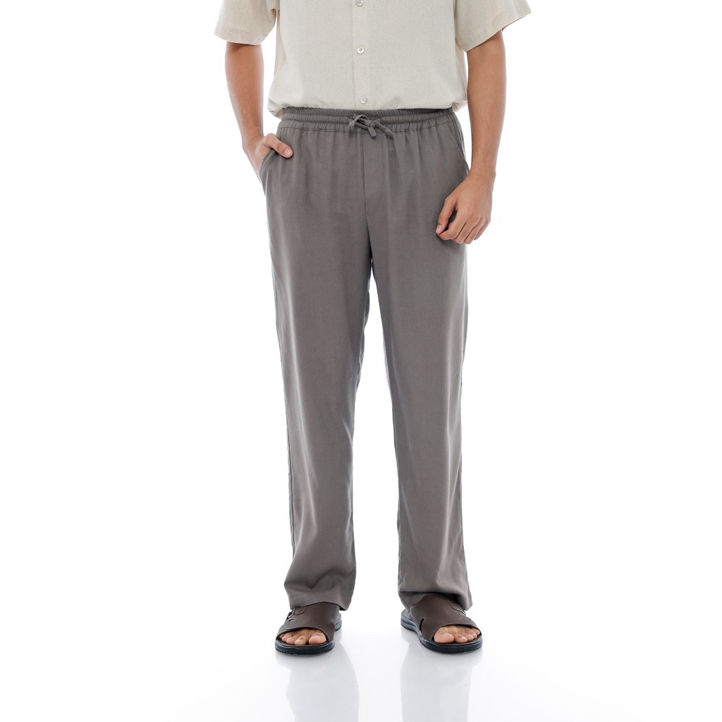 Ndoro Mens | Gabriel Linen Pants Grey | Celana Panjang Linen Pria | Bali Resortwear
