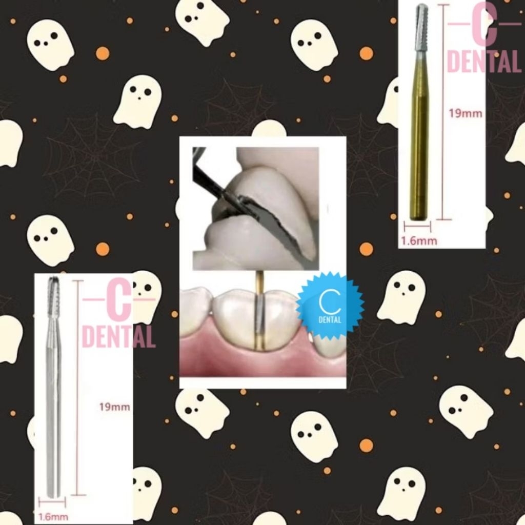 Dental Crown Cutting Bur Carbide Bur Bongkar Crown Bahan Metal High Speed