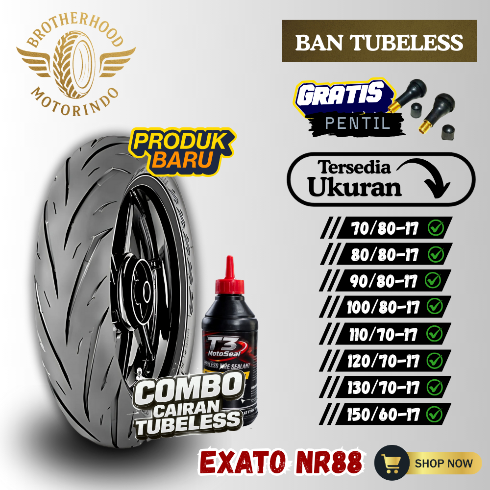 BAN IRC EXATO TUBELESS (70/80-17 / 80/80-17 / 90/80-17 / 100/80-17 / 110/70-17 / 120/70-17 / 130/70-