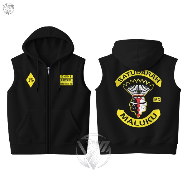 Rompi Vest Satu Darah Maluku Indonesia Hitam Cotton Premium