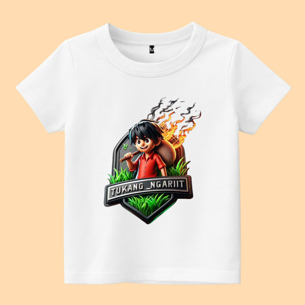 Baju kaos anak gambar tukang ngarit