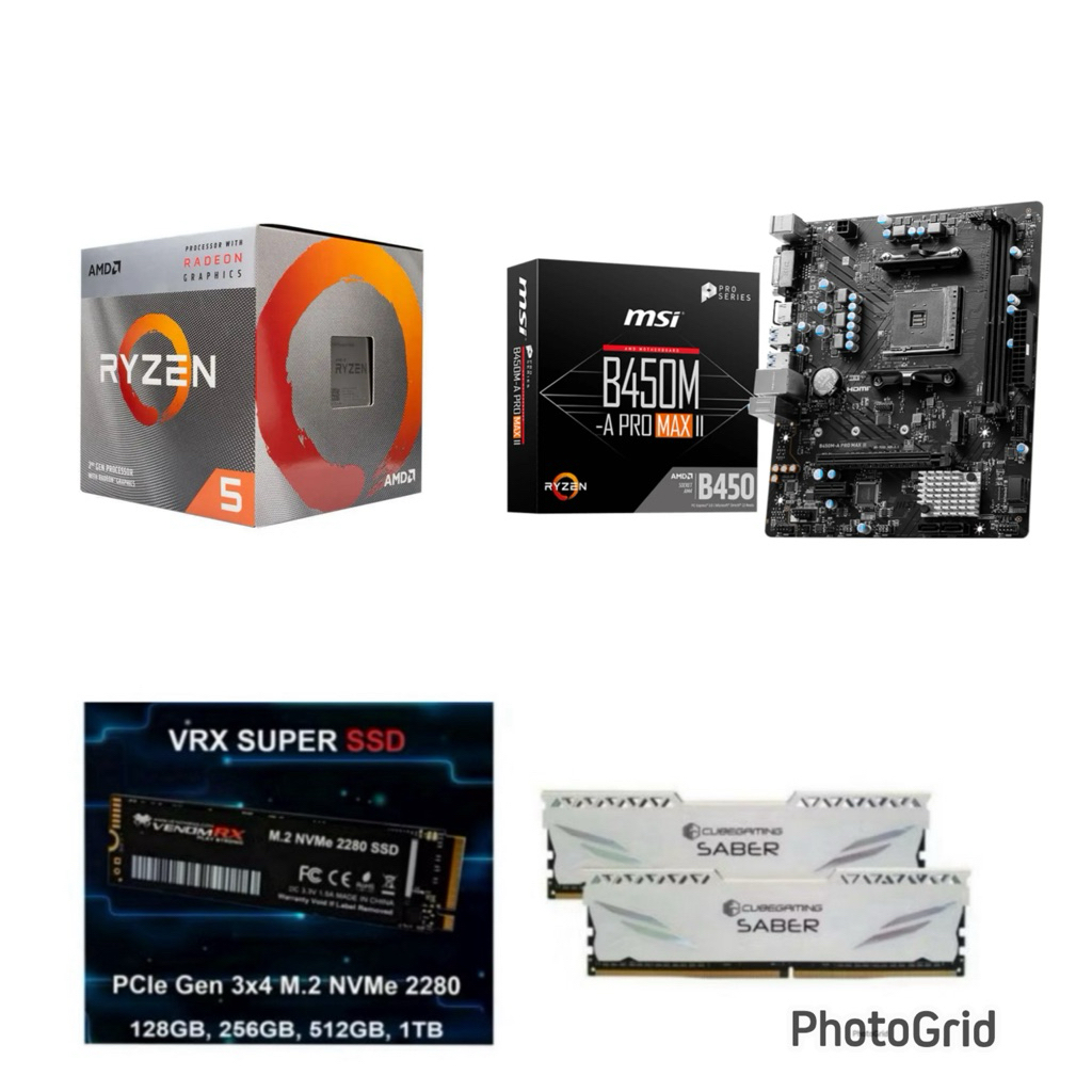 Paket Processor Gaming AMD RYZEN 5 3400G Box RAM DDR4 16GB