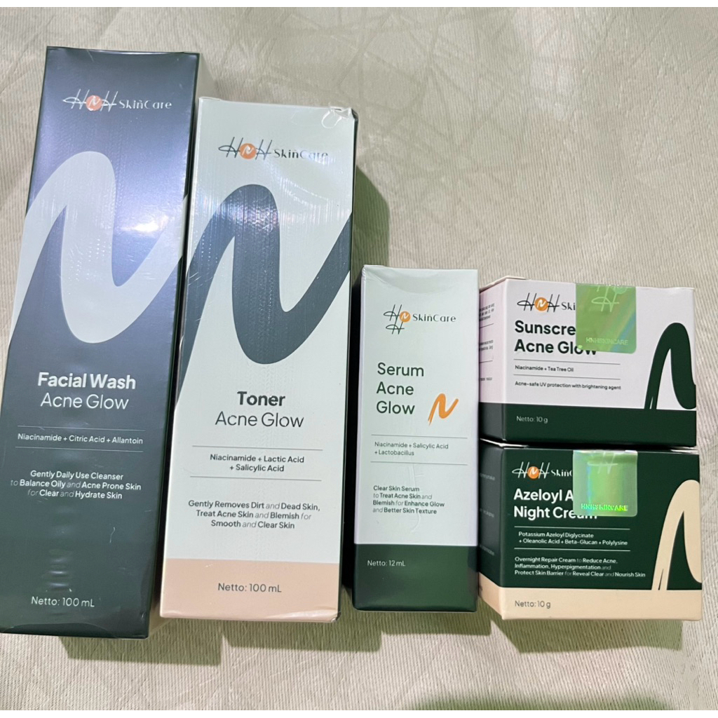 "HNH Skincare5IN1 PAKET SKINCARE LENGKAP UNTUK KULIT  BERJERAWAT
