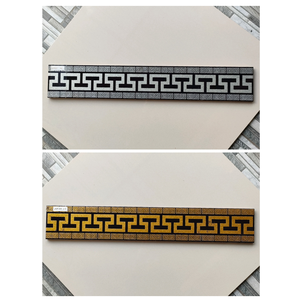 Lis Keramik 10x60 Versace Gold dan Silver