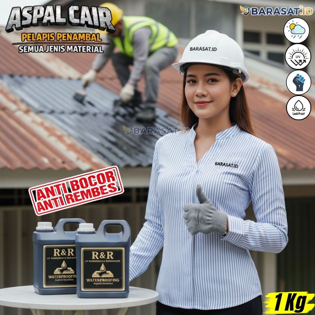Cairan penambal Jalan Aspal Cair Asphalt Emulsion 1Kg Anti Rembes Retak Tembus Pelapis Anti Bocor Un