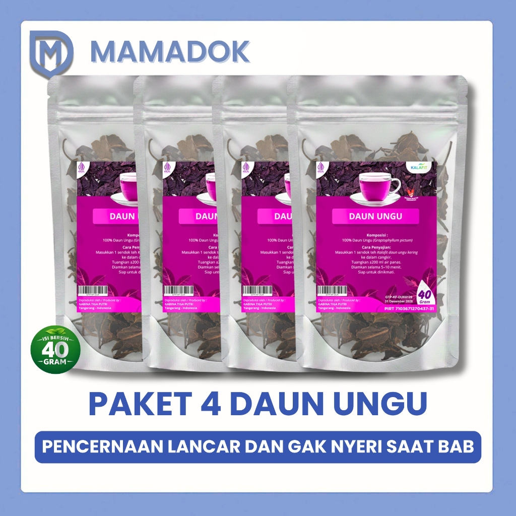 PAKET 4 Daun Ungu Herbal untuk Ambeien