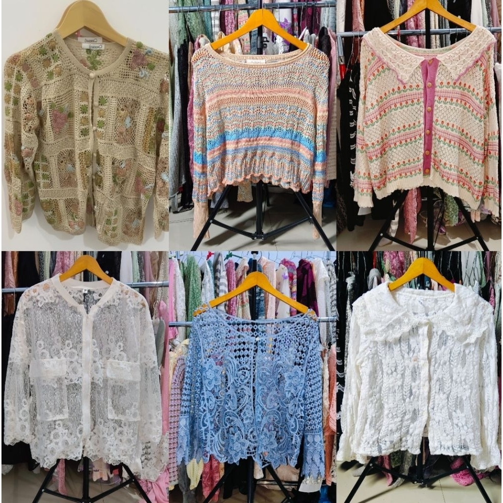 Cardigan Rajut, Rajut Jaring, Rajut Premium,