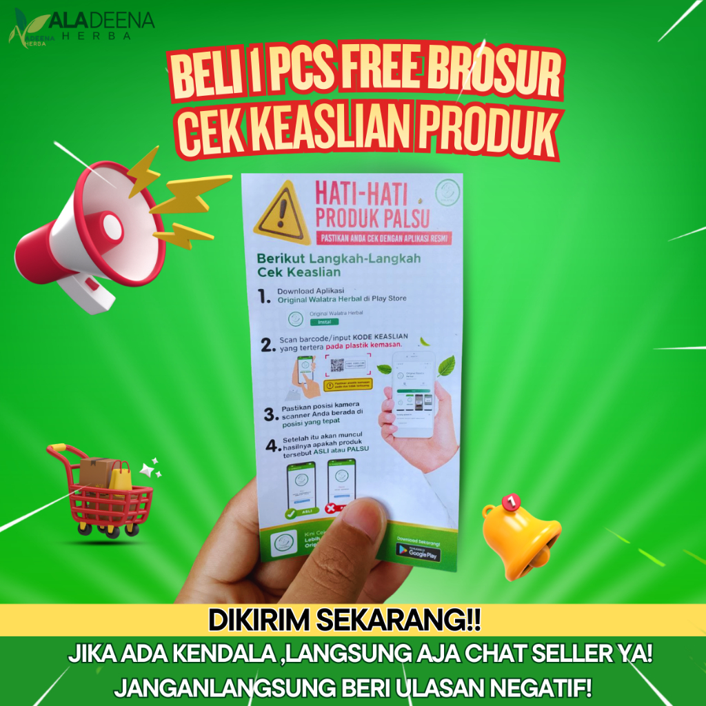 Brosur untuk Cek Keaslian Produk di setiap packingan produkQnc Jelly Gamat Dan Kapsul Gamat Emas