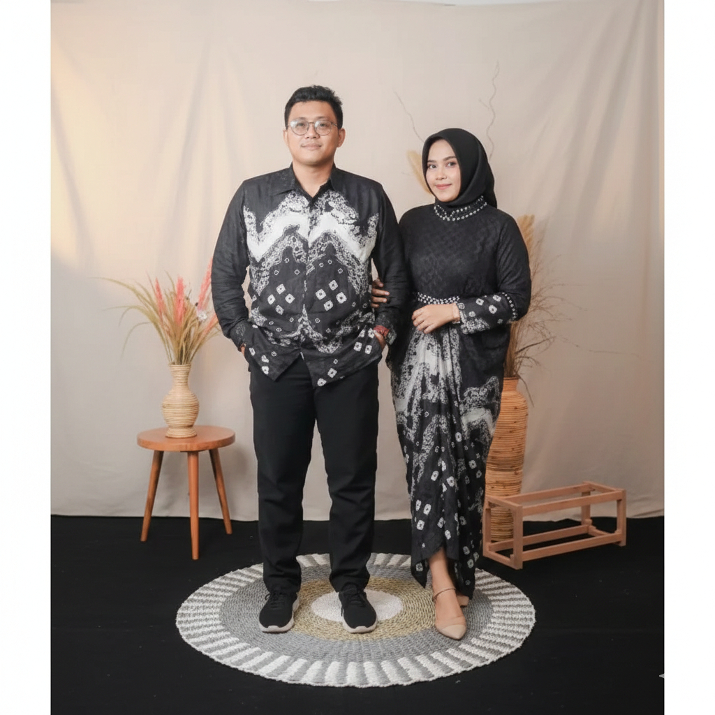 Nyimas Songket - Baju Couple Jumputan Viscous / Gamis Keluarga Lebaran Berbagai Macam Motif Dan Warn