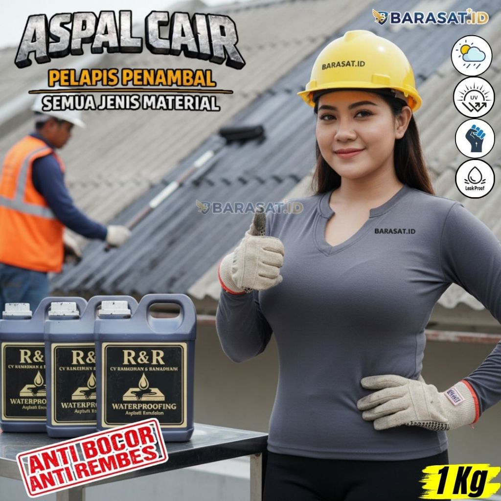Aspal Cair 1 kg Cat Pelapis Waterproof Anti Bocor Penambal Anti Rembes Dak Cor Seng Kolam Ikan Talan
