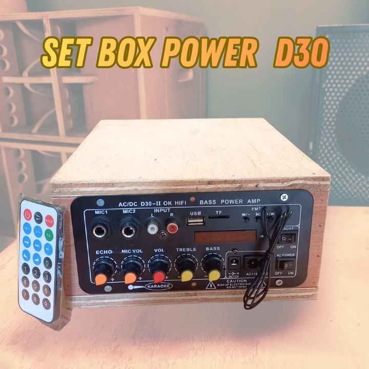 Set Box Power Amplifier AC/DC D30-II OK HIFI POWER AMP Dengan Kontrol Treble dan Bass