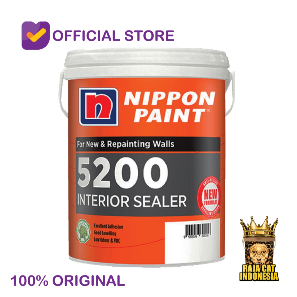 CAT DASAR DINDING | NIPPON PAINT 5200 WALL SEALER 25 KG | KEMASAN PAIL