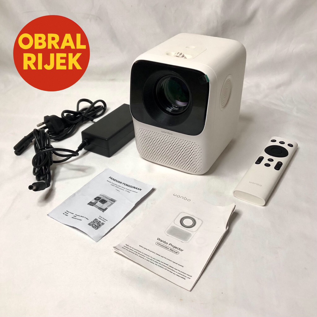 [RIJEK RUSAK] Proyektor Mini Home Projector Android 1080P 5000 Lumens - T2 Max