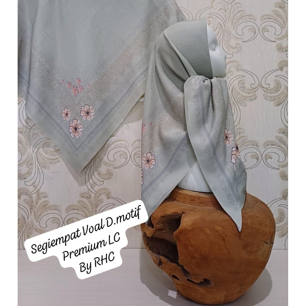 segiempat Voal motif/Hijab segiempat motif/jilbab motif terbaru