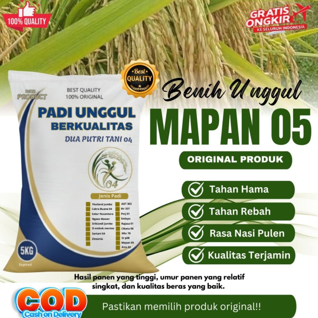 benih padi mapan 05 bibit unggul kemasan 5kg