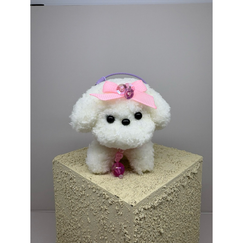 Gantungan kunci moru doll anjing poodle lucu / boneka mini anjing imut gantungan tas