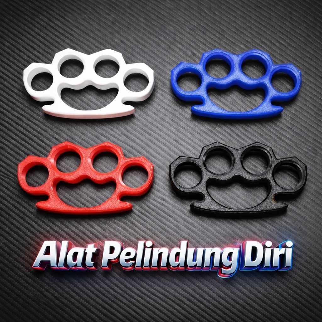 Knuckle Duster Self Defense Alat Tinju Alat Pelindung Diri Bahan Plastik Keras Versi Bentuk Gear Ata
