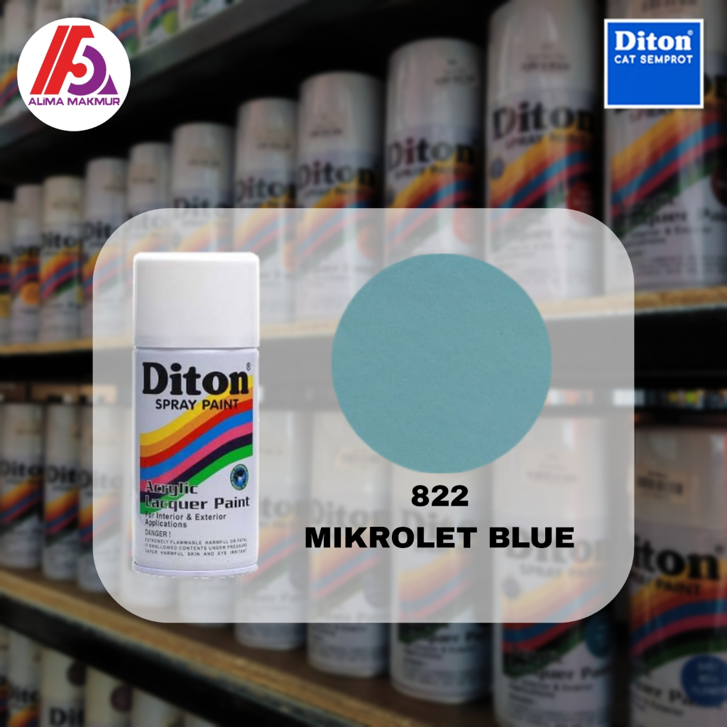 Diton Acrylic 822 Mikrolet Blue 300cc / Pilok Diton Mikrolet Blue / Cat Semprot Diton Biru Muda
