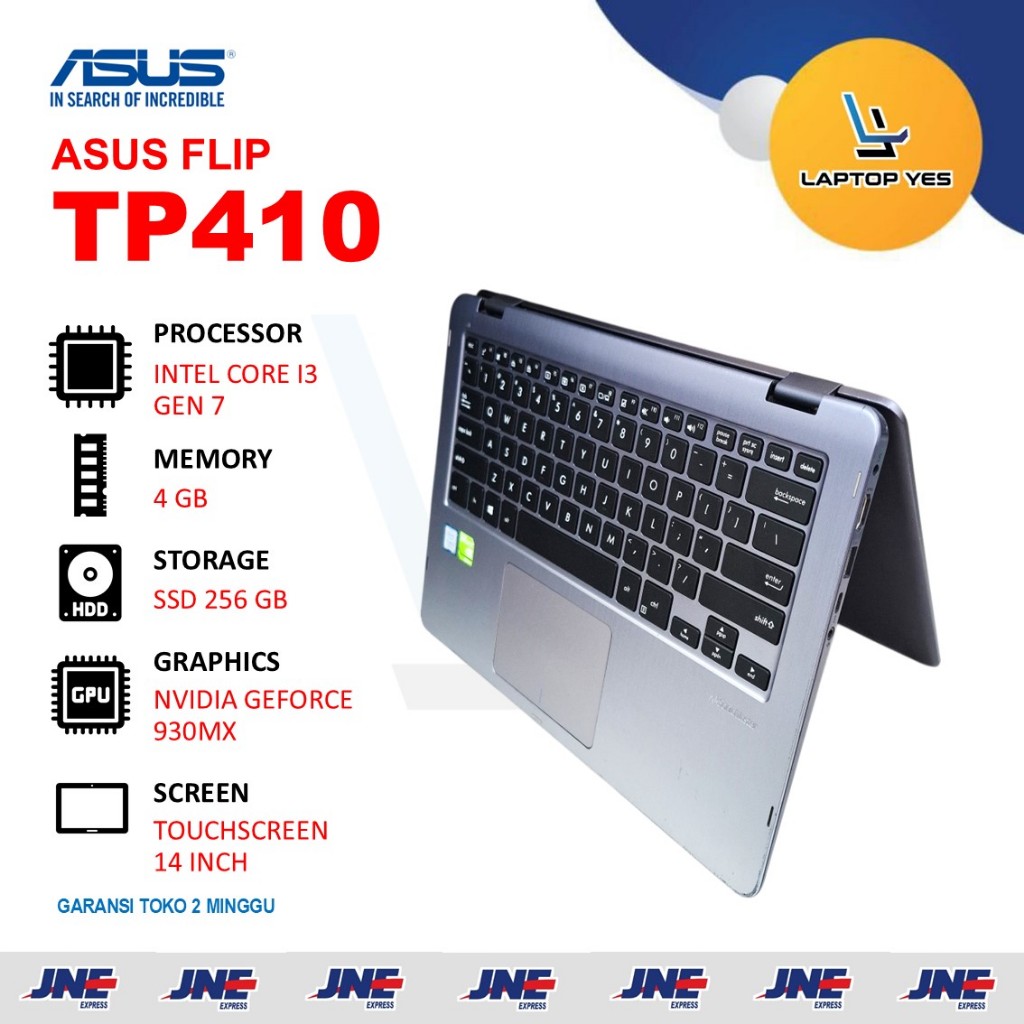 laptop asus flip tp410ur layar sentuh touchscreen bisa dilipat jadi tablet core i3 dual vga gaming s