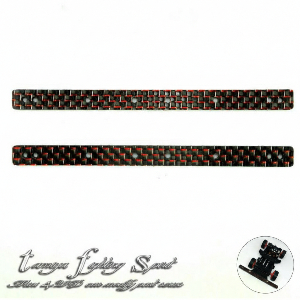 Rep Stik Panjang Tamiya Carbon Tanpa Baut 2pcs/ Stick Red Lame Reinforcing Plate 95008 Carbon 2mm - 