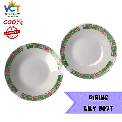 Piring Makan/Piring Makan Keramik Kembang/Piring Makan Keramik Lilia/Piring Makan Lusinan/Piring Mak
