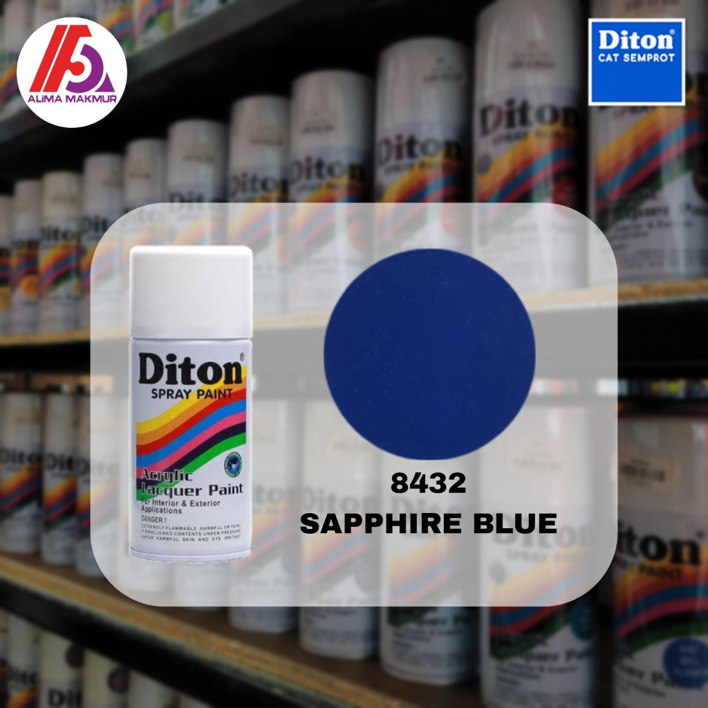 Diton Acrylic 8432 Sapphire Blue 300cc / Pilok Diton Sapphire Blue / Cat Semprot Biru Tua