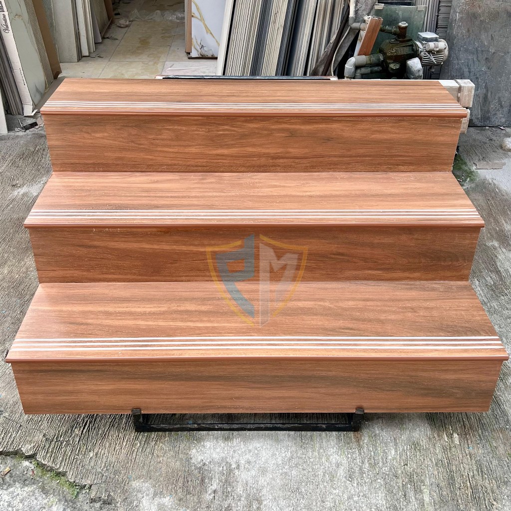 GRANIT TANGGA CUSTOM MOTIF KAYU BROWN