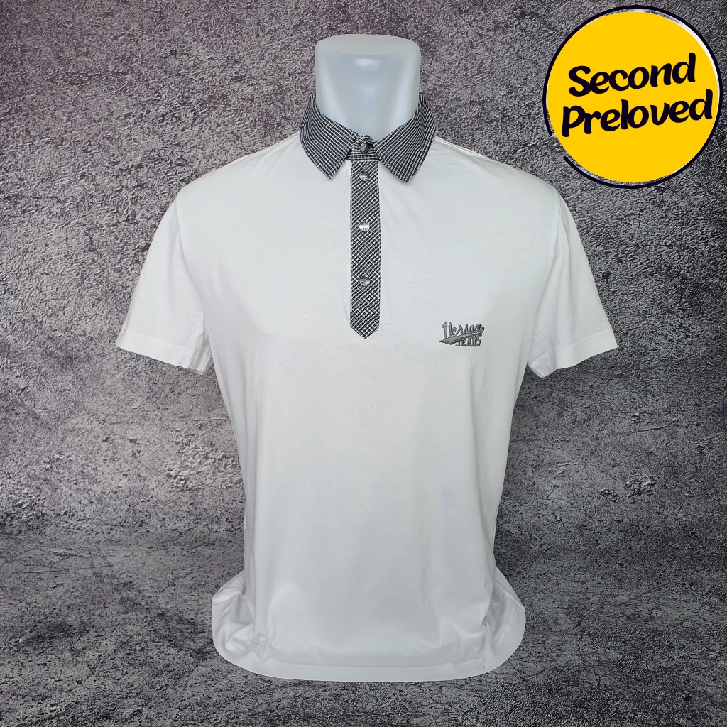 Baju Kaos Polo VERSACE JEANS - Size M sd L / Lebar 53 cm - Original - Second
