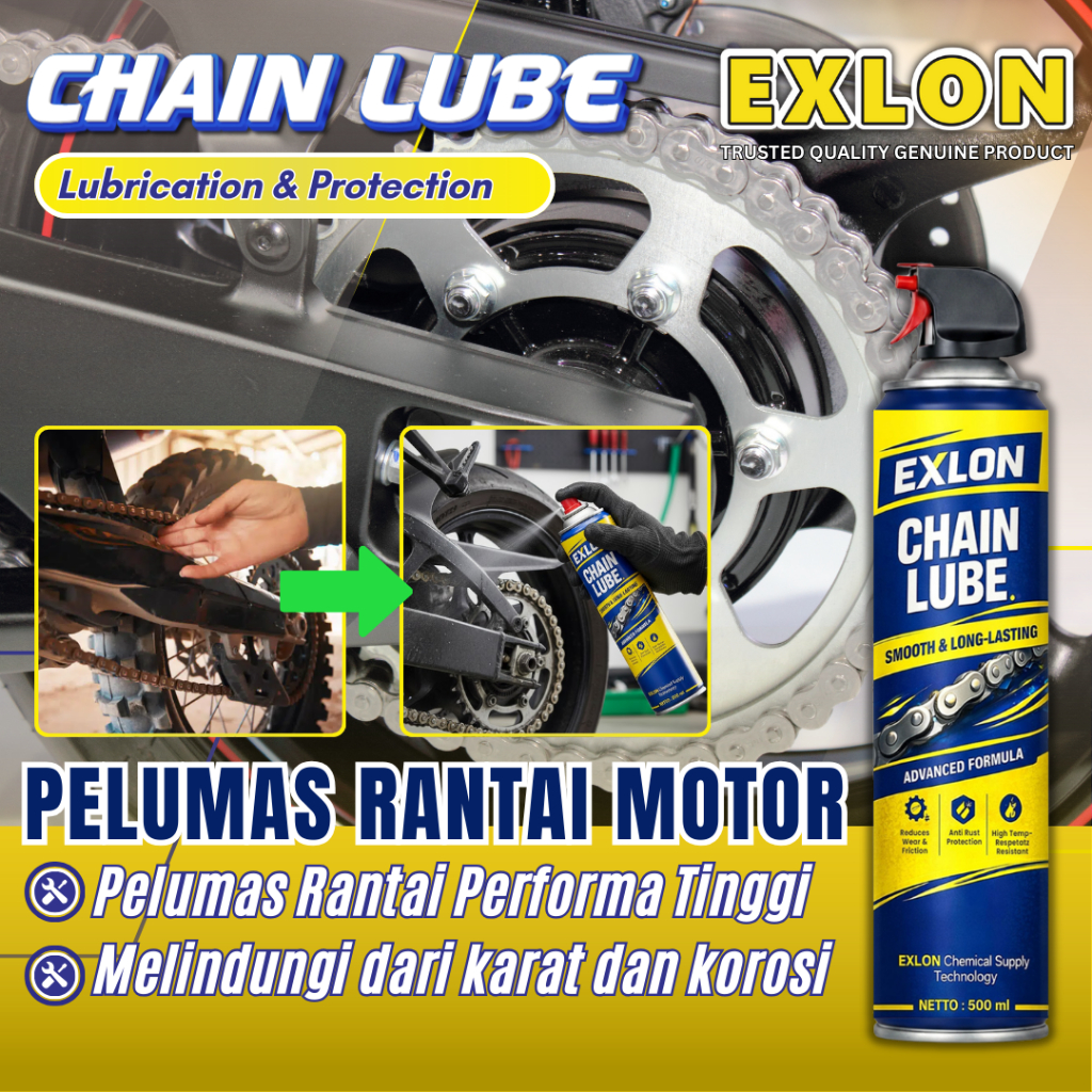 EXLON Chain Lube – Pelumas Rantai Motor Anti Karat & Anti Bising