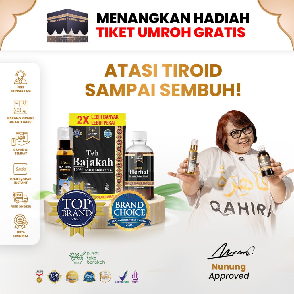 Qahira Obat Herbal Halal BPOM Atasi Benjolan Tiroid  Tanpa Operasi Untuk Lipoma Kista Kelenjar Tumor