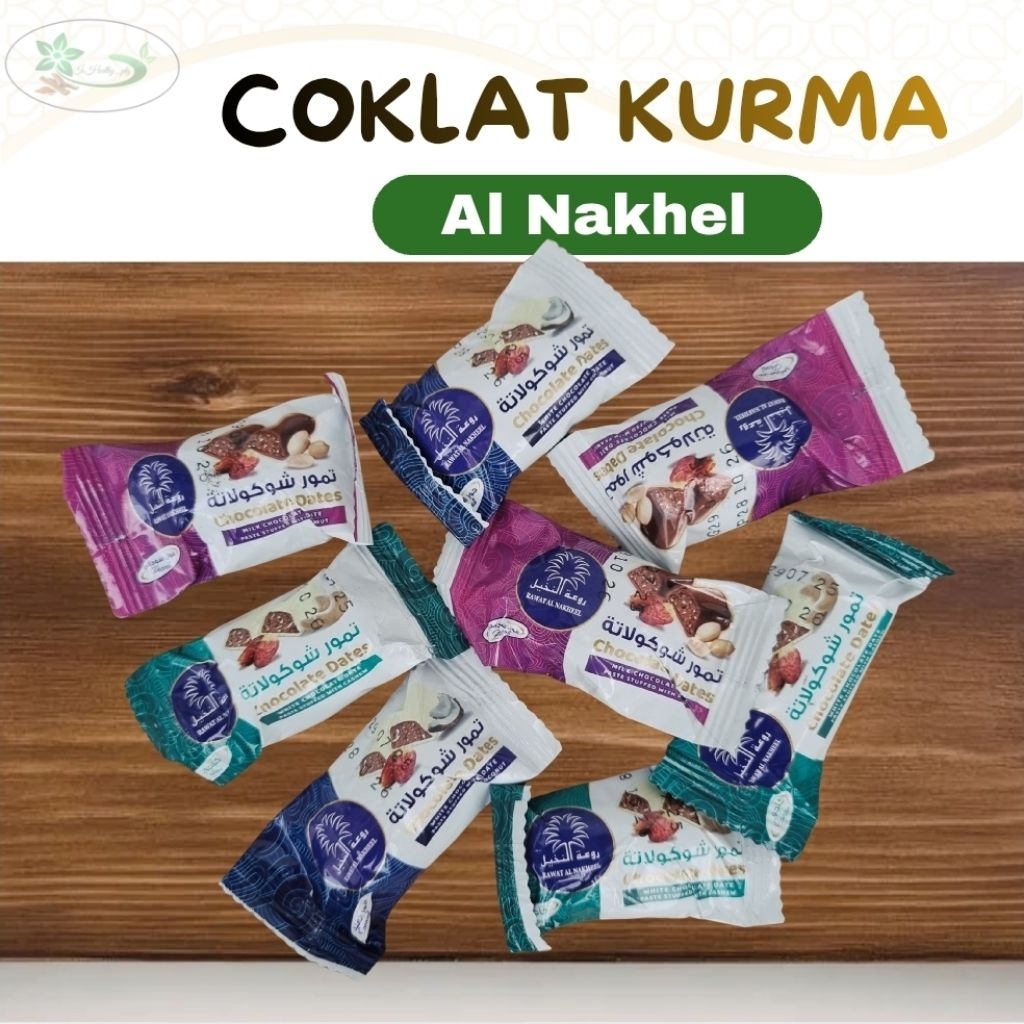 Coklat Kurma  Isi Kacang Almond - Coklat Arab Dubai Asli Premium