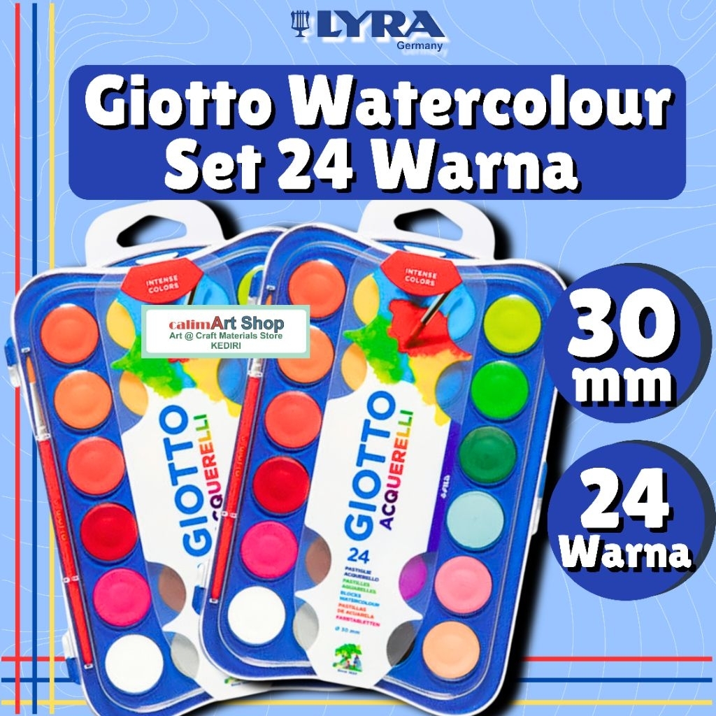 Lyra Giotto Aquarelli Watercolour set 24w | Cat Air Giotto Aquarelli | Giotto Watercolour Set | Giot