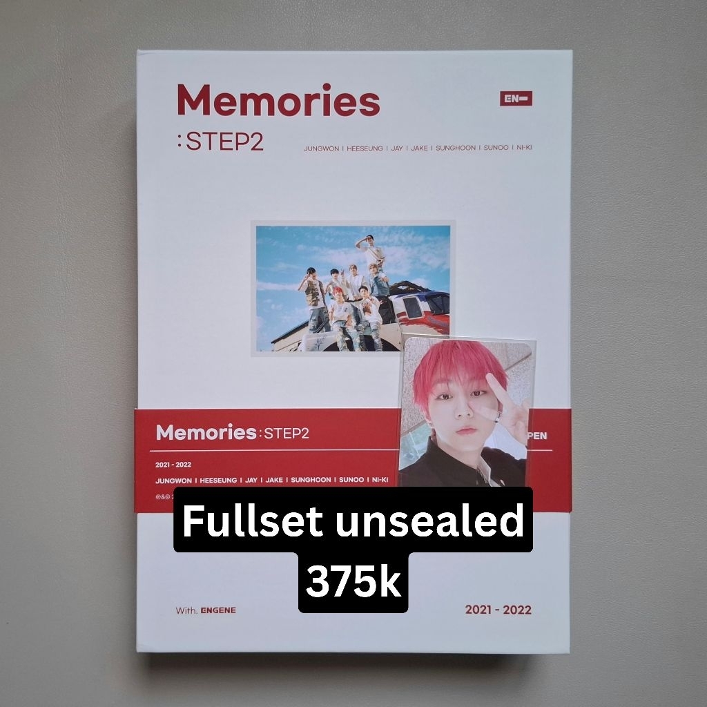 DVD enhypen memories step 2 2021 2022 unsealed fullset rpc pc photocard jungwon