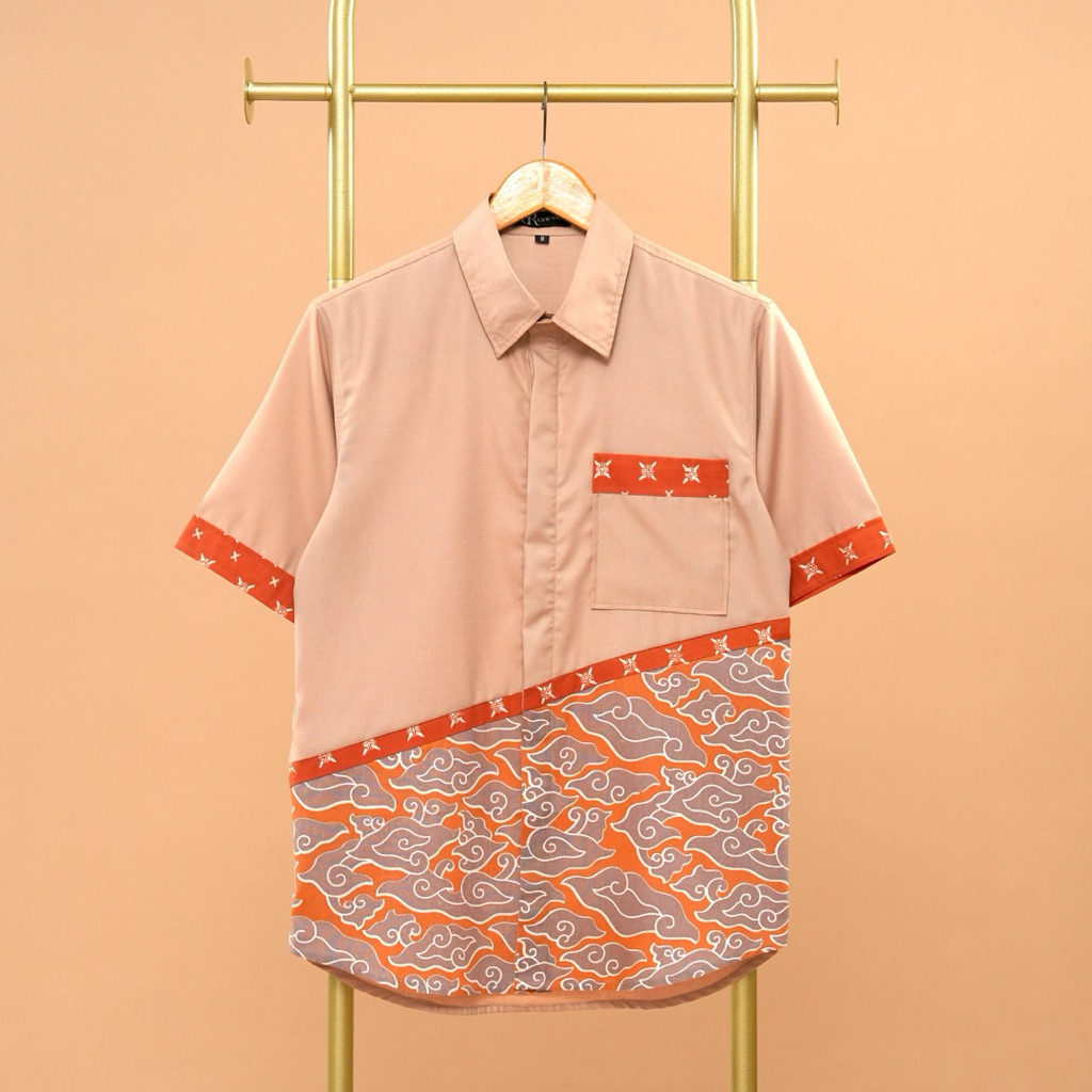 kemeja pria Batik YOGA Cream