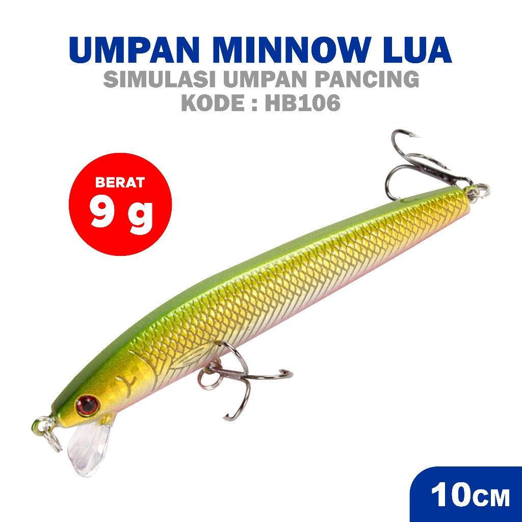 SENAR BAJA Umpan Pancing Bentuk Ikan Kecil Umpan HB109 Panjang 10cm/9g