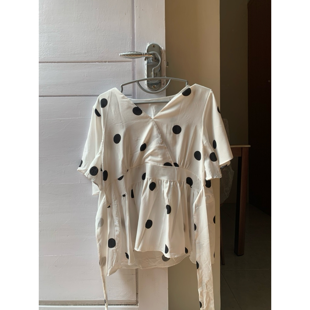 preloved blouse polkadot