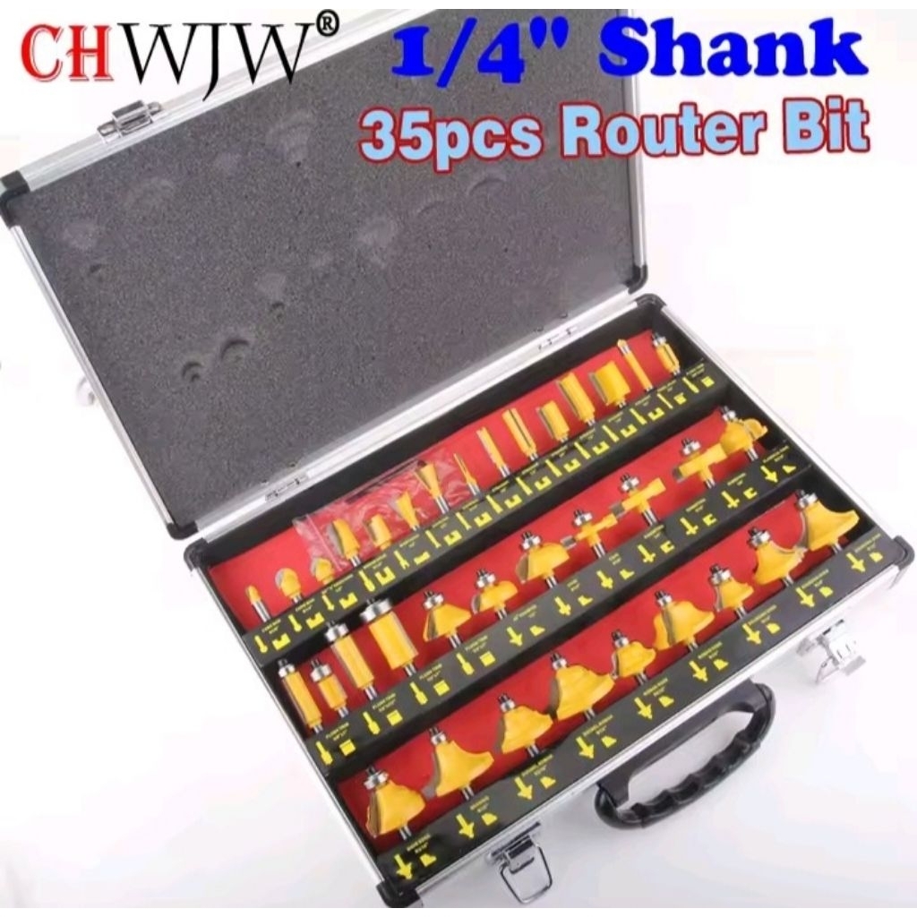 35pcs Mata profil kayu Router kayu Ruter panel pintu jendela laci