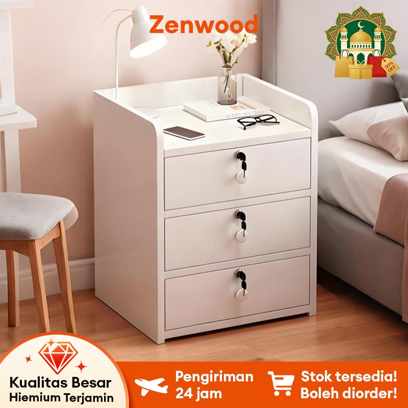 Meja Nakas Minimalis 3 Laci Kunci Aesthetic Meja Nakas Kayu Minimalis Bedside Table