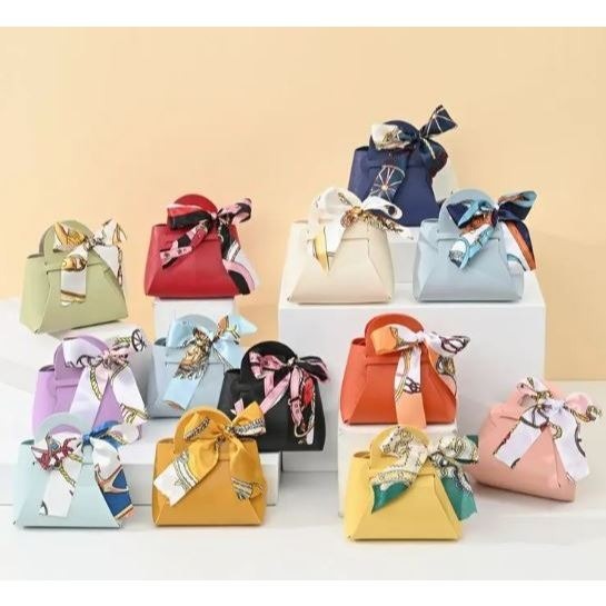 MH - goodie bag with scarf - goodie bag leather - tas hampers - tas mini serbaguna - tas hadiah