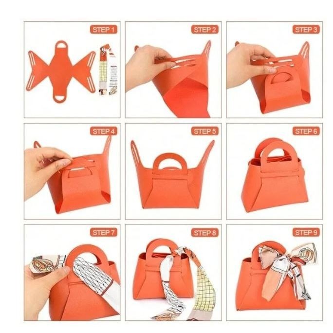 MH - goodie bag with scarf - goodie bag leather - tas hampers - tas mini serbaguna - tas hadiah